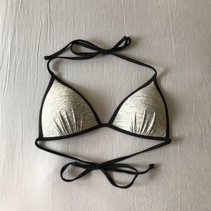 Grey Triangle Bathing Suit Top